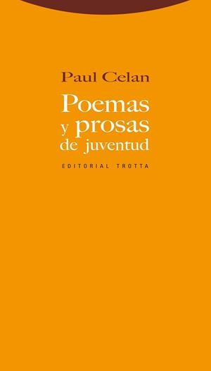 POEMAS Y PROSAS DE JUVENTUD | 9788498791822 | CELAN