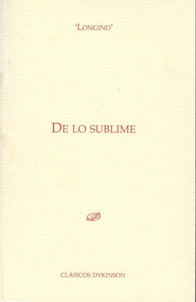 DE LO SUBLIME | 9788499822112 | LONGINO