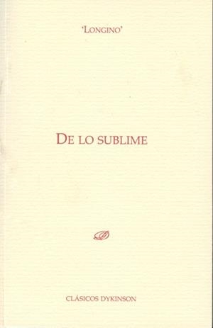 DE LO SUBLIME | 9788499822112 | LONGINO