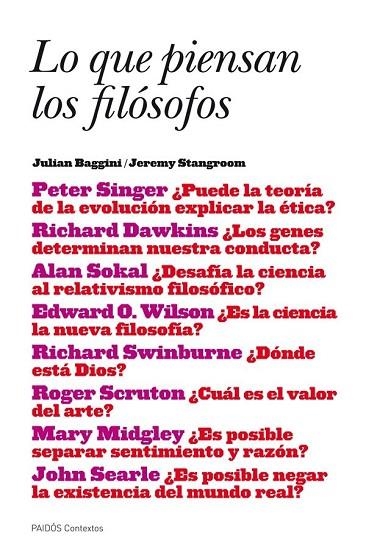 LO QUE PIENSAN LOS FILOSOFOS | 9788449325434 | VARIS