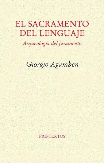 EL SACRAMENTO DEL LENGUAJE | 9788415297246 | AGAMBEN