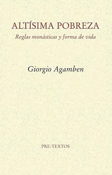 ALTÍSIMA POBREZA | 9788415894551 | AGAMBEN, GIORGIO
