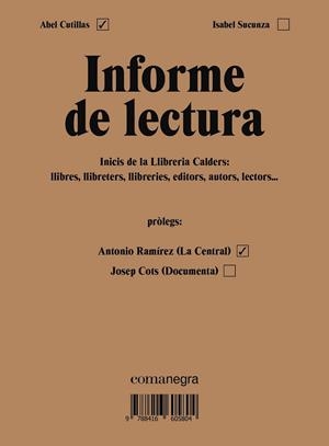 INFORME DE LECTURA | 9788416605804 | CUTILLAS, ABEL/SUCUNZA, ISABEL