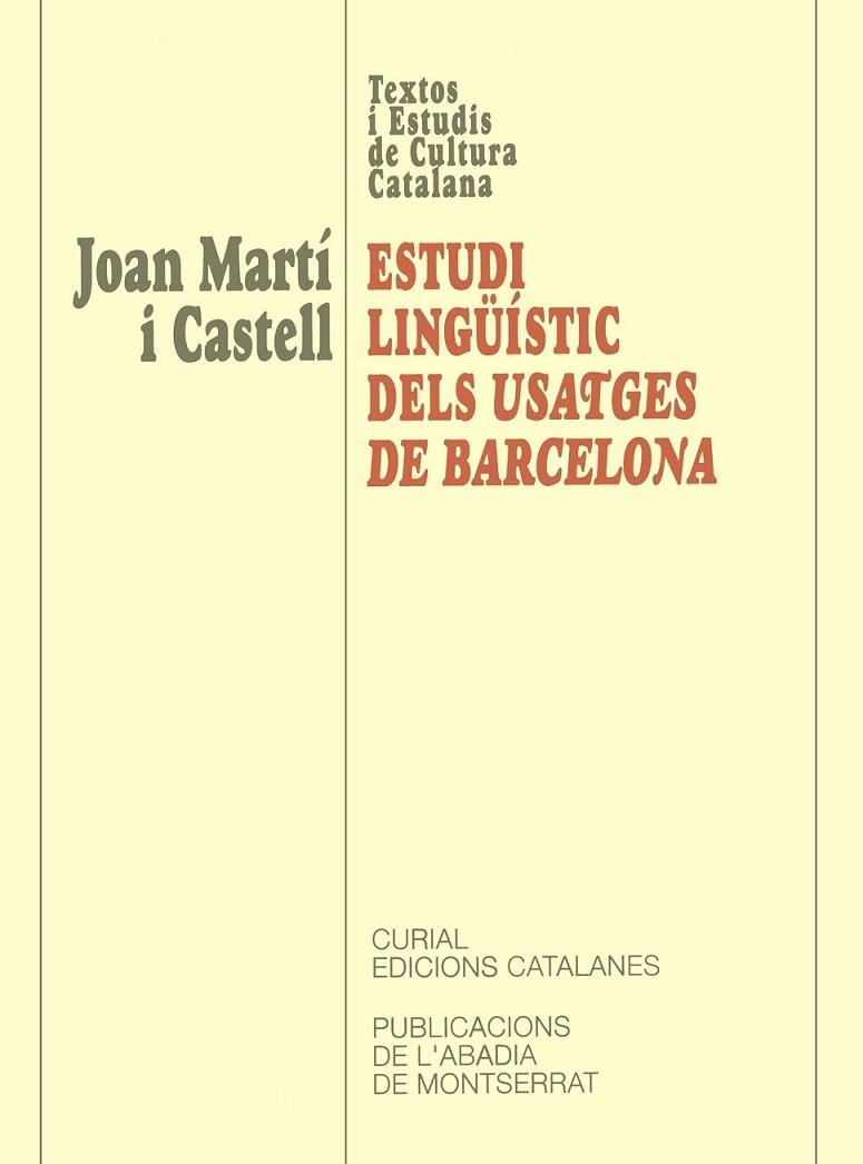 ESTUDI LINGUISTIC DELS USATGES | 9788484153603 | CASTELL