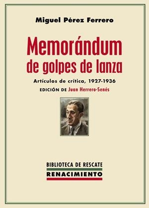 MEMORÁNDUM DE GOLPES DE LANZA | 9788417550424 | PÉREZ FERRERO, MIGUEL