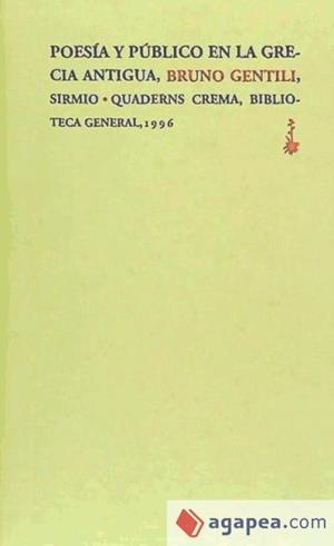 POESIA Y PUBLICO GRECIA ANTIGUA BG-15   * | 9788477690702 | GENTILI, BRUNO