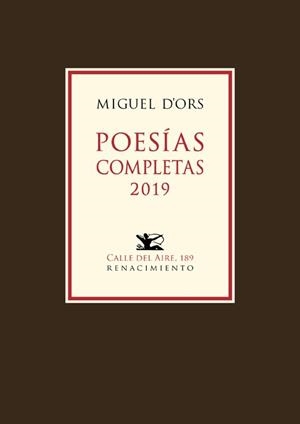 POESÍAS COMPLETAS 2019 | 9788417950002 | ORS, MIGUEL D'