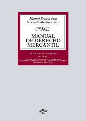 MANUAL DE DERECHO MERCANTIL | 9788430977529 | BROSETA PONT, MANUEL/MARTÍNEZ SANZ, FERNANDO
