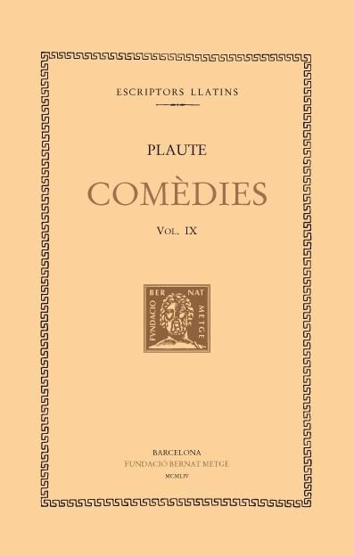 COMÈDIES, VOL. IX: PSÈUDOLUS | 9788498590104 | PLAUTE