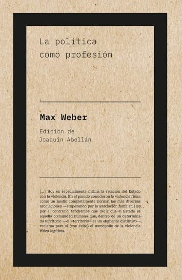 LA POLÍTICA COMO PROFESIÓN | 9788418236846 | WEBER, MAX