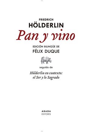 PAN Y VINO | 9788419008114 | HÖLDERLIN, FRIEDRICH