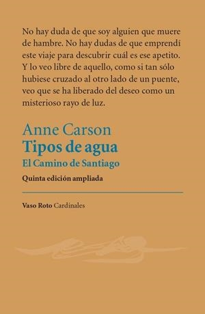 TIPOS DE AGUA | 9788412519716 | CARSON, ANNE