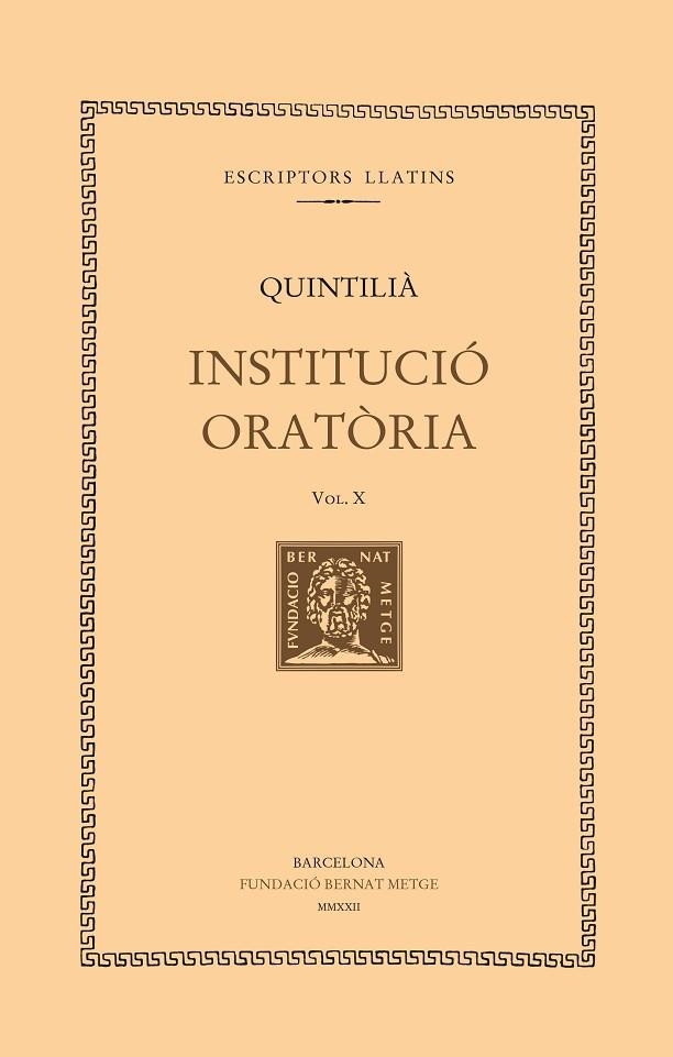 INSTITUCIÓ ORATÒRIA (VOL. X). LLIBRE XI | 9788498593990 | QUINTILIÀ