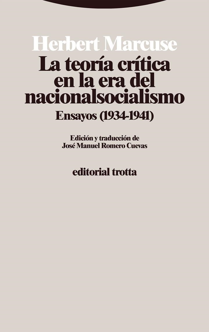 LA TEORÍA CRÍTICA EN LA ERA DEL NACIONALSOCIALISMO | 9788413642994 | MARCUSE, HERBERT