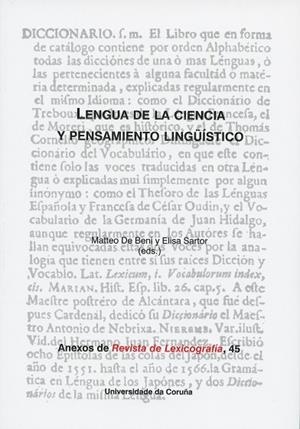 LENGUA DE LA CIENCIA Y PENSAMIENTO LINGÜÍSTICO | 9788497498944 | DE BENI, MATEO/SARTOR, ELISA