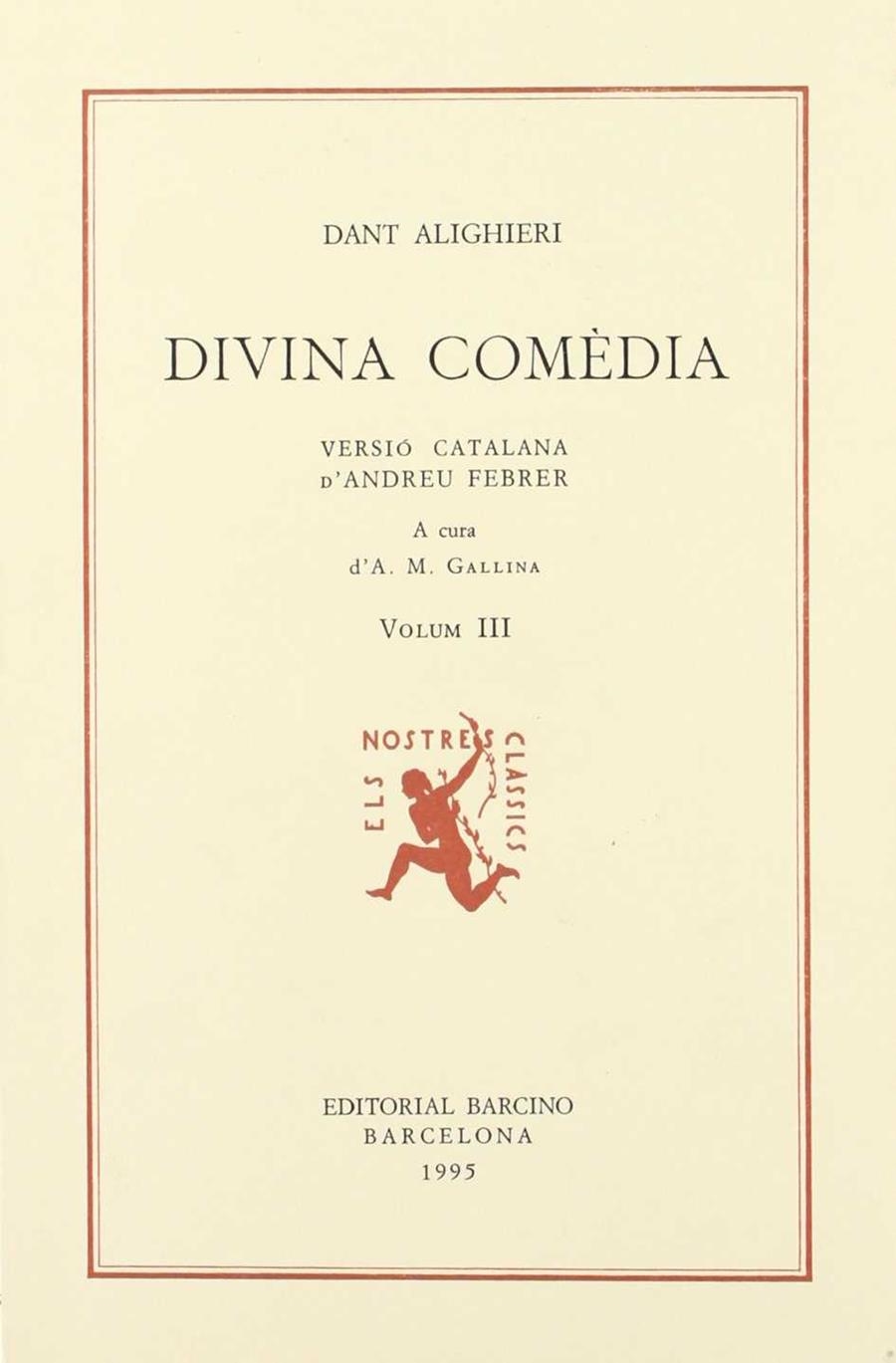 DIVINA COMÈDIA. (T.3) | 9788472260573 | DANTE ALIGHIERI