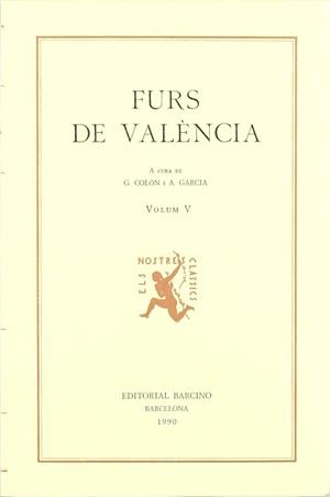 FURS DE VALENCIA VOLUM V | 9788472266315 | COLON, G./ GARCIA, A.