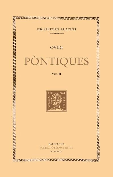 PONTIQUES VOL II | 9788472253179 | OVIDI NASÓ