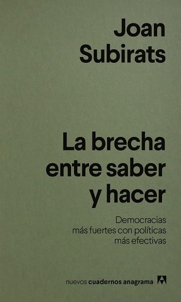 LA BRECHA ENTRE SABER Y HACER | 9788433949004 | SUBIRATS, JOAN