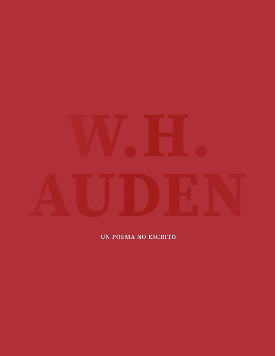 UN POEMA NO ESCRITO | 9791387766290 | AUDEN, W. H.